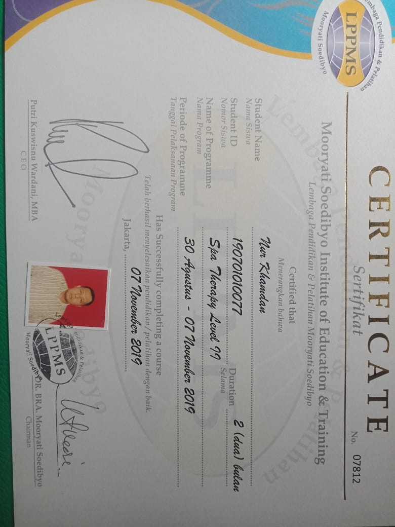 Sertifikat Pijat Tradisional